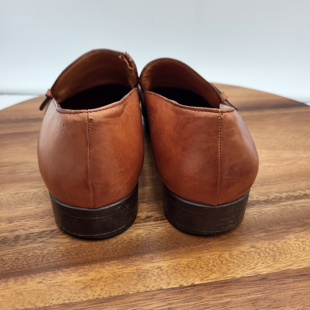Coach Loafers Womens Size 5.5 M Brown Leather Flats Shoes Buckle Italy - Picture 11 of 16